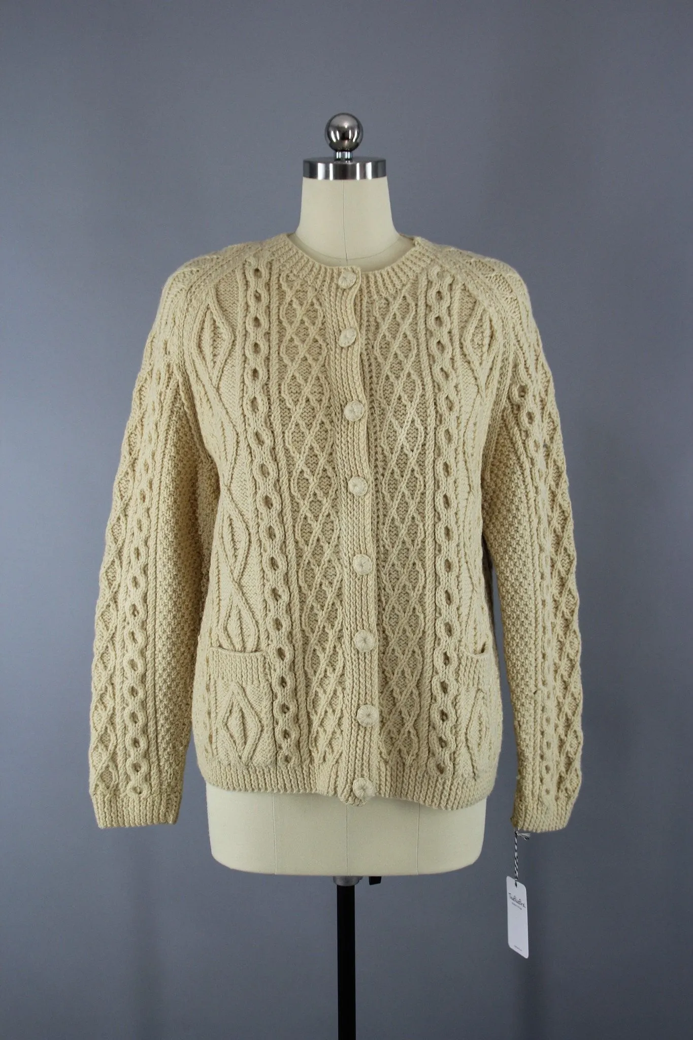 1960s Vintage Irish Wool Cardigan Sweater