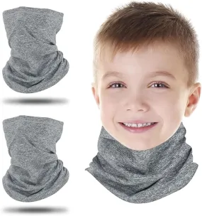 2 Pack Fleece Windproof Neck Gaiter Face Covering Mask,Winter Kids Neck Warmer, Outdoors Mutifunctional Headwear Balaclava for Boys and Girls