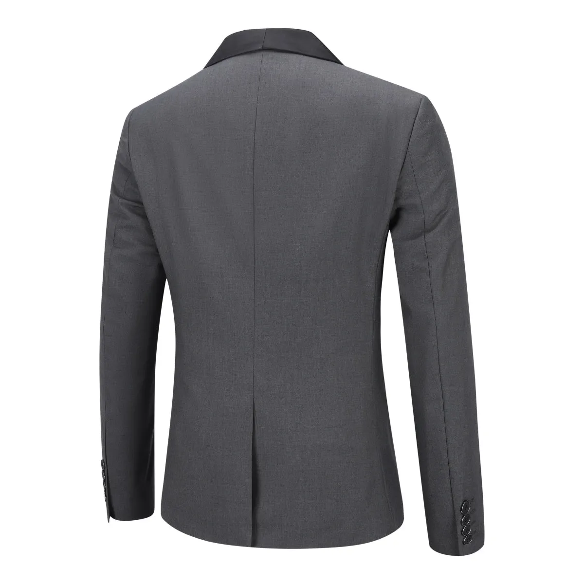 2-Piece Slim Fit One Button Casual Grey Suit