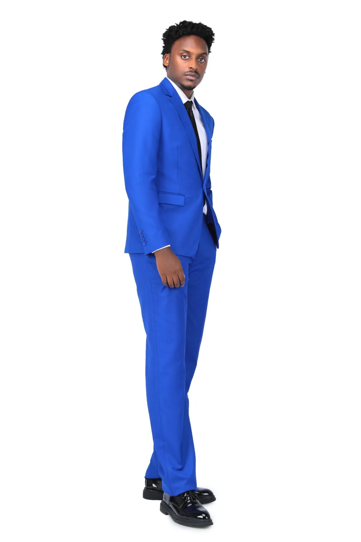 2-Piece Slim Fit Simple Designed Blue Suit