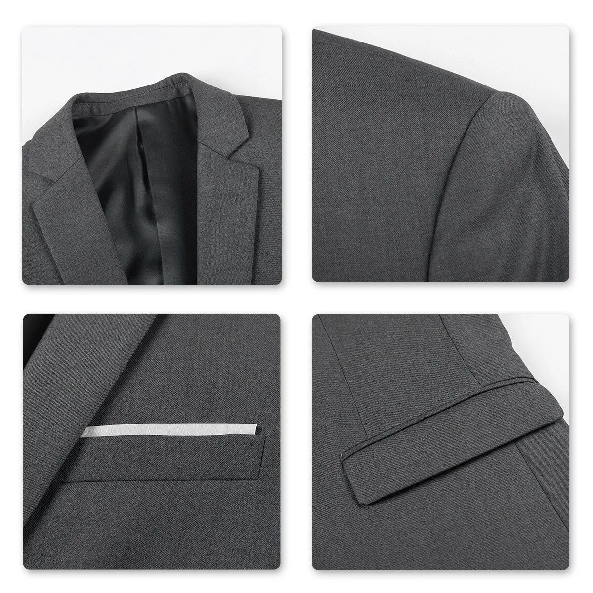 2-Piece Slim Fit Simple Designed Dark Grey Suit