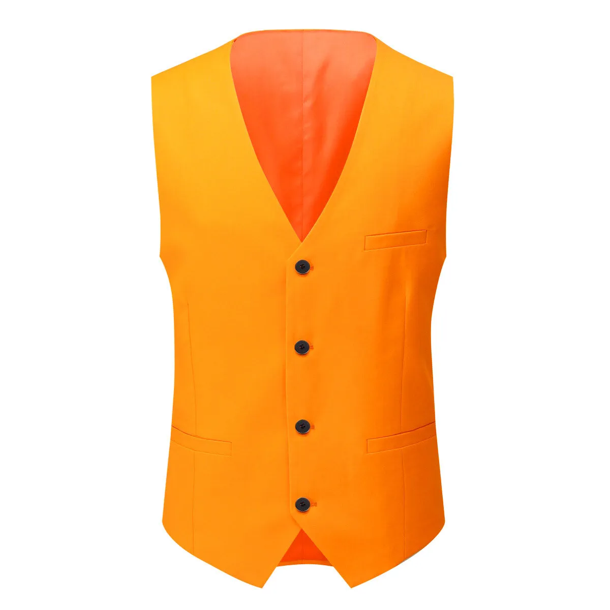 3-Piece One Button Formal Suit Orange Suit