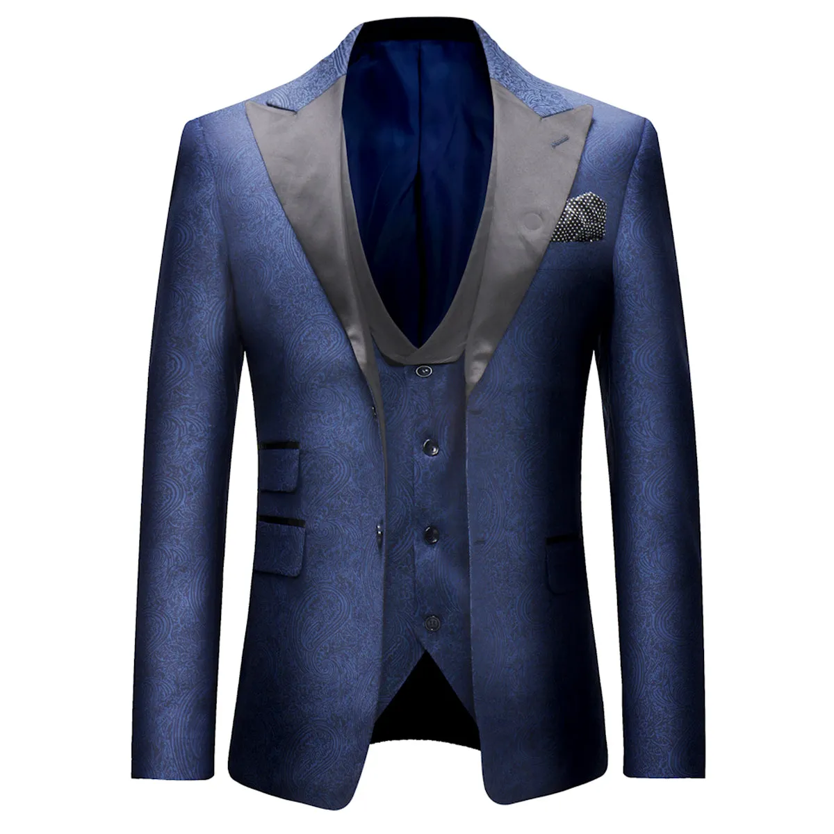 3-Piece Slim Fit Dress Suit Navy