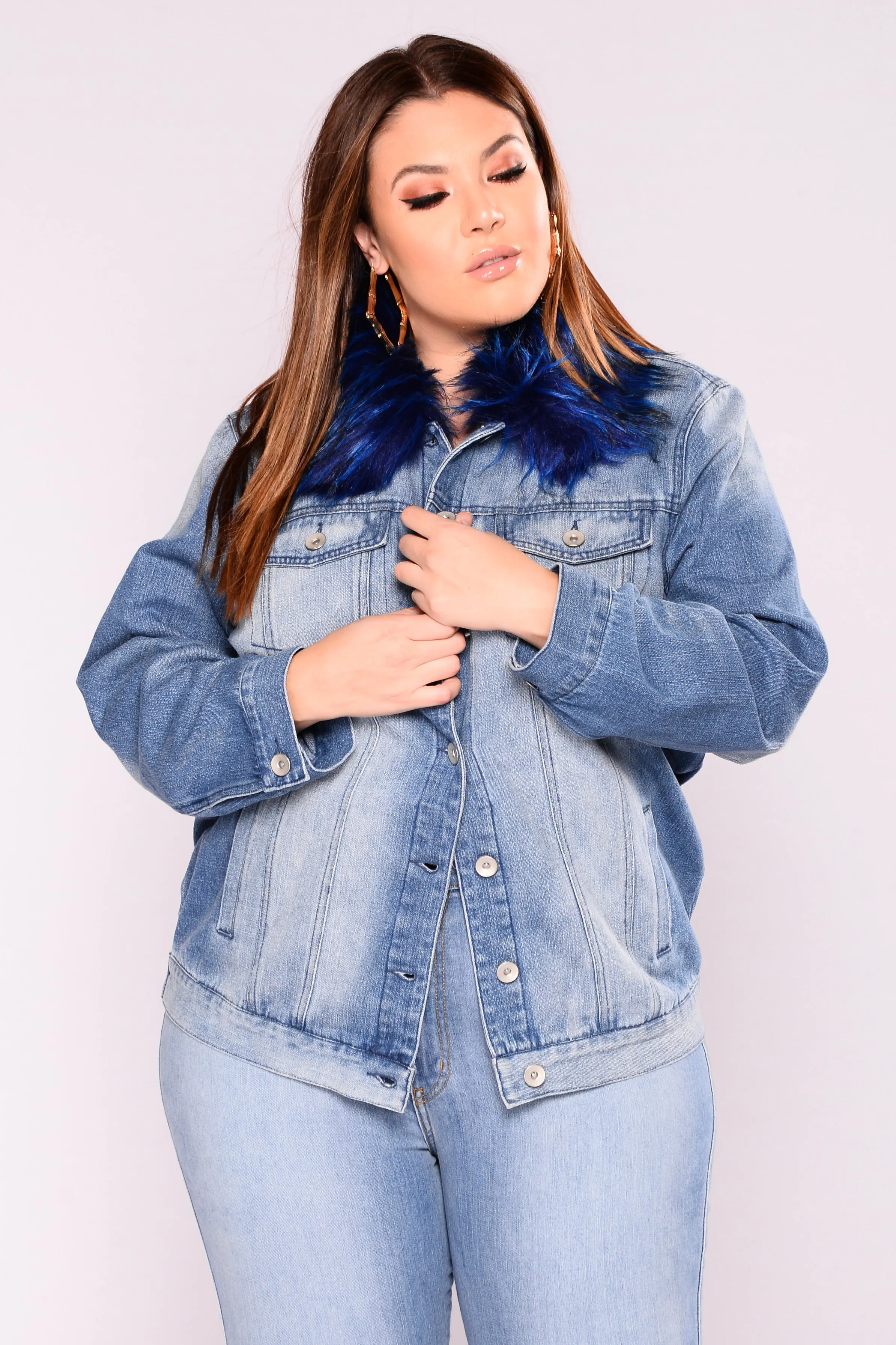 Alessandra Oversized Denim Jacket - MediumWash/Blue