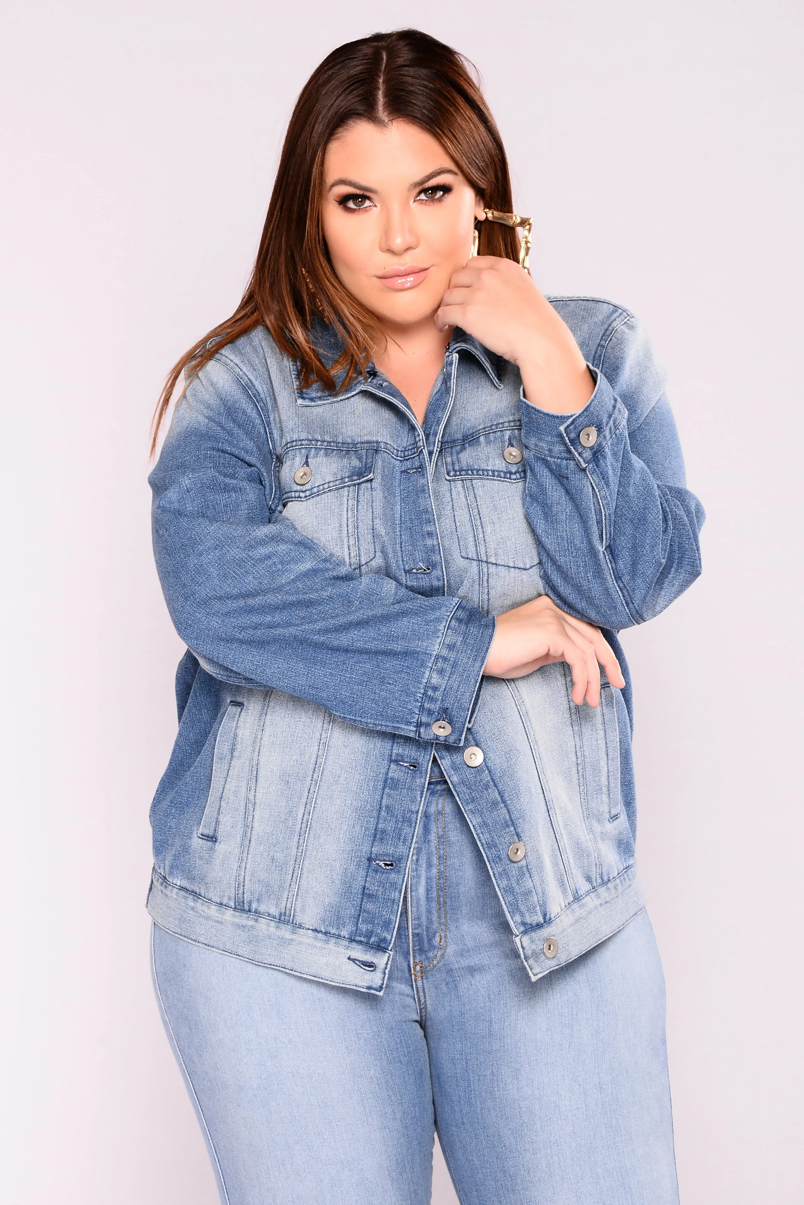 Alessandra Oversized Denim Jacket - MediumWash/Blue