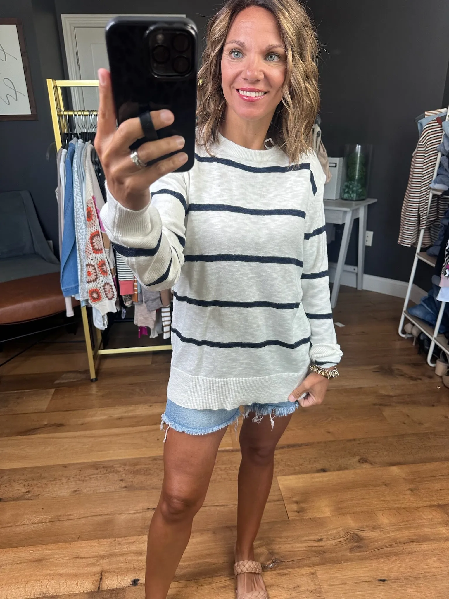 All To Myself Lightweight Striped Sweater - Multiple Options