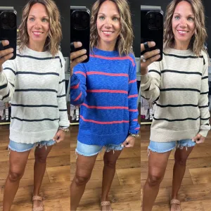 All To Myself Lightweight Striped Sweater - Multiple Options