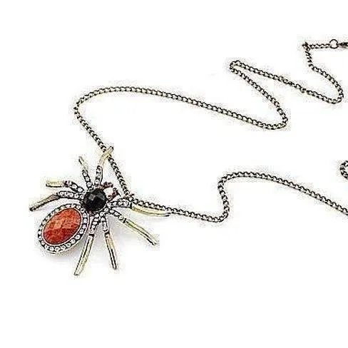 Antiquity Large Rhinestone Spider Necklace