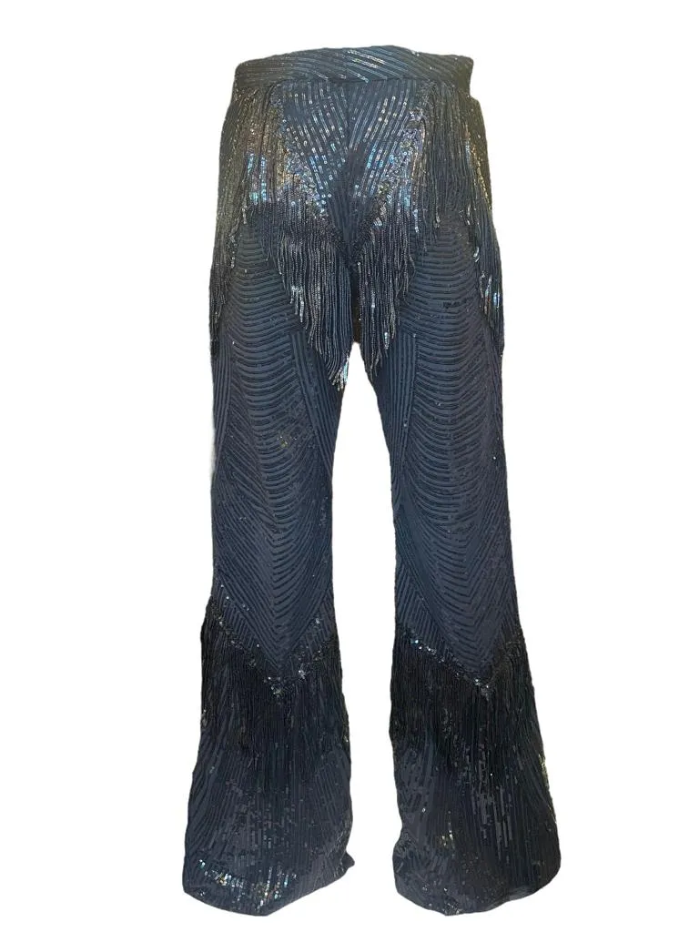 Any Old Iron Black Fringe Trousers