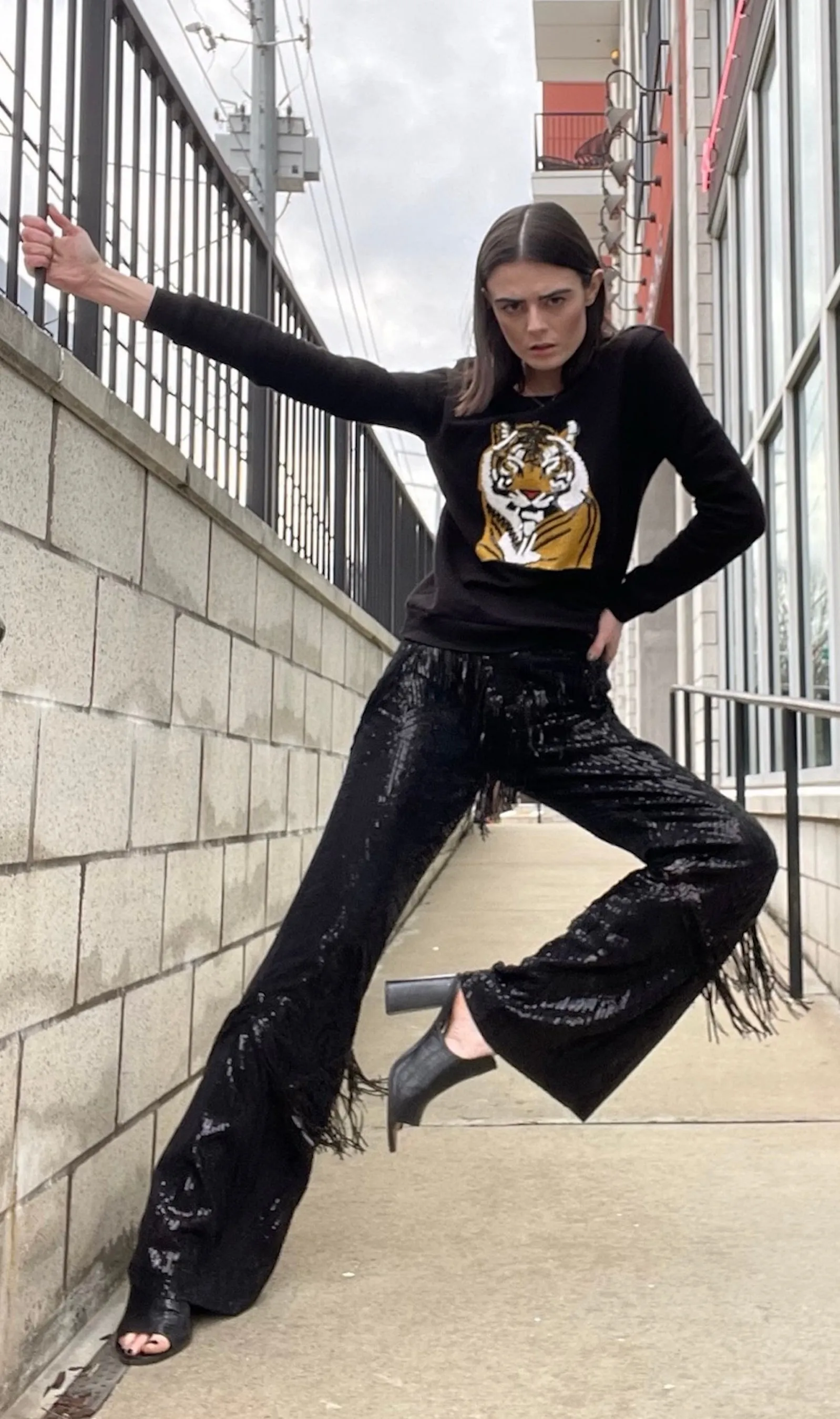 Any Old Iron Black Fringe Trousers