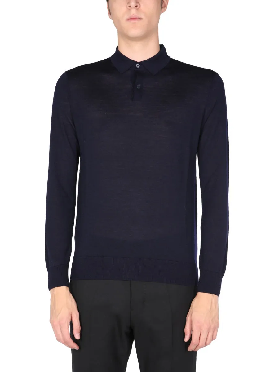 Ballantyne Long-Sleeved Polo Collar Sweater