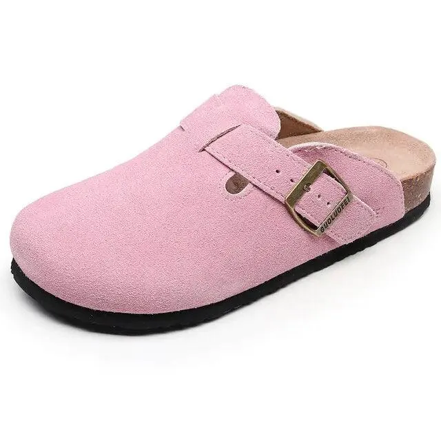 Baotou Women Closed Toe Cork Slippers