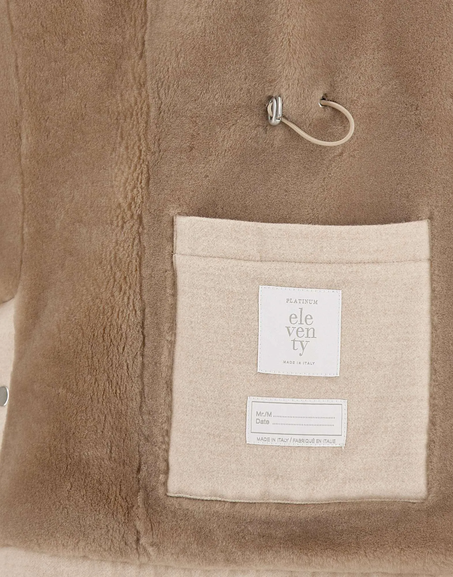 Beige Wool Jacket with Lamb Fur