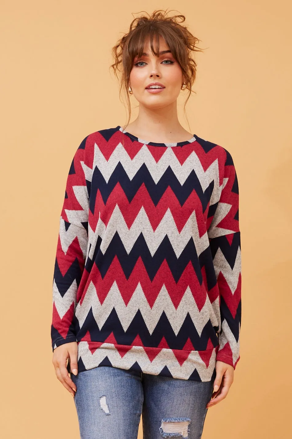 BIRD CHEVRON PRINT TOP