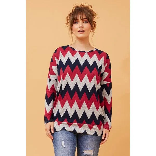 BIRD CHEVRON PRINT TOP