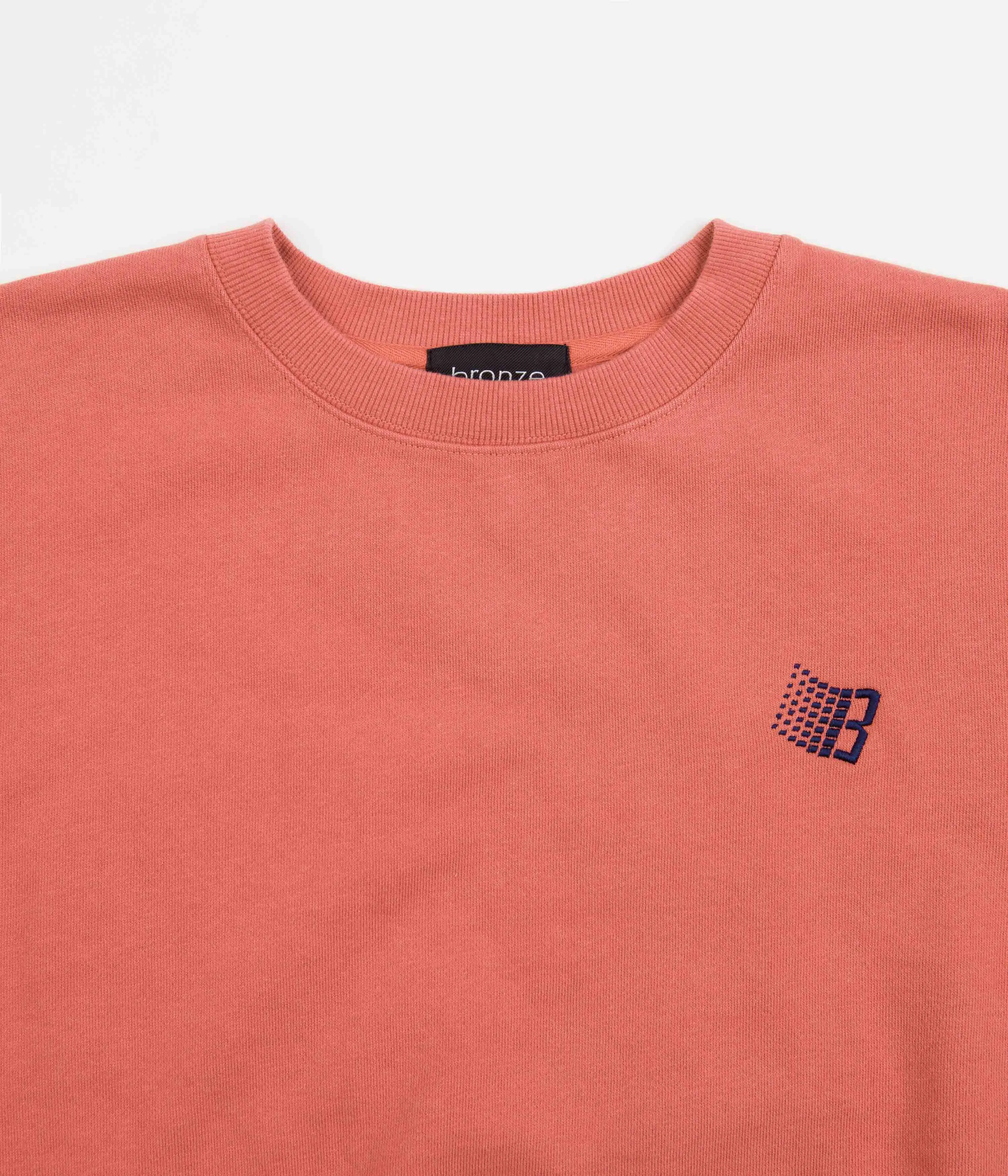 Bronze 56K B Logo Embroidered Crewneck Sweatshirt - Salmon