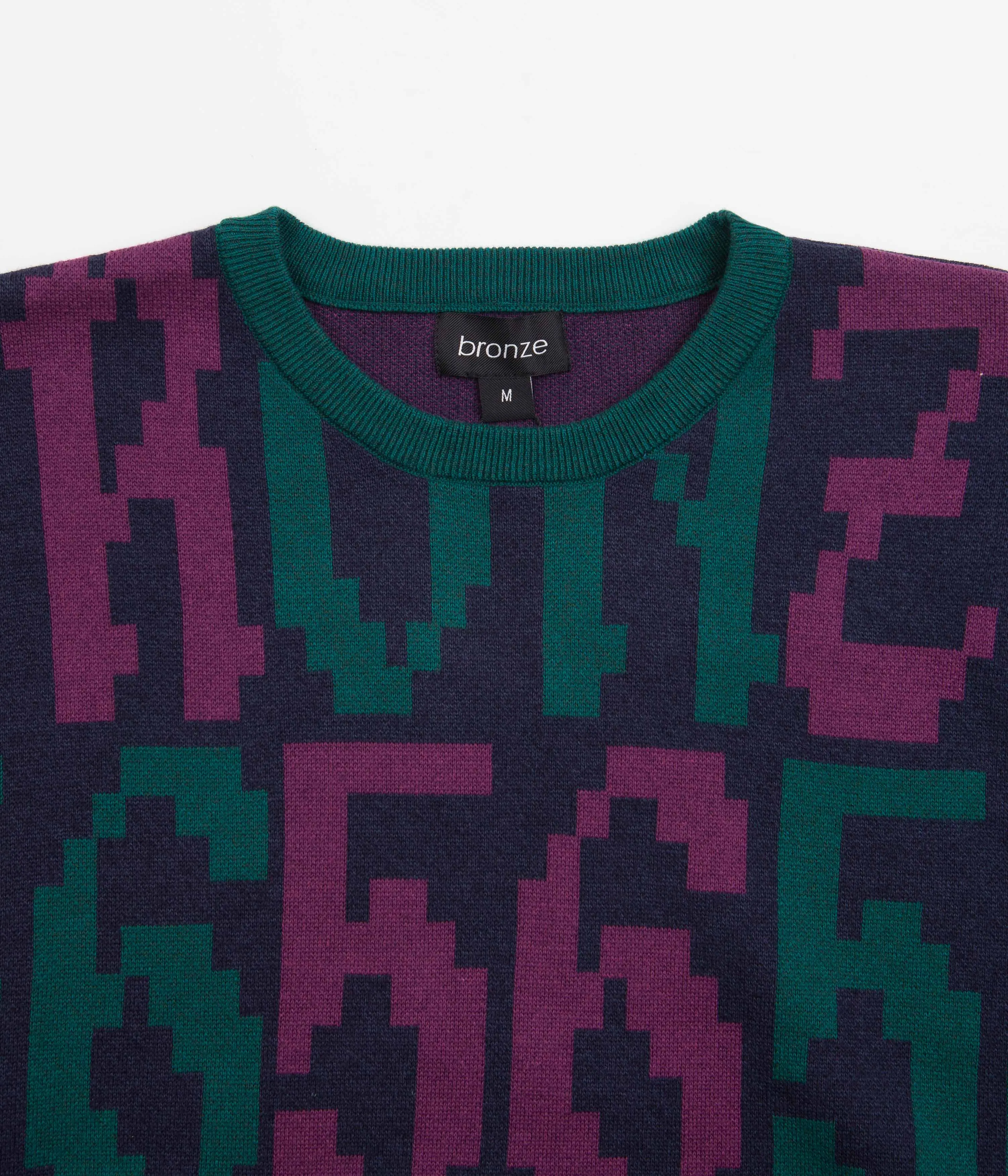 Bronze 56K Old E Crewneck Sweatshirt - Purple / Teal