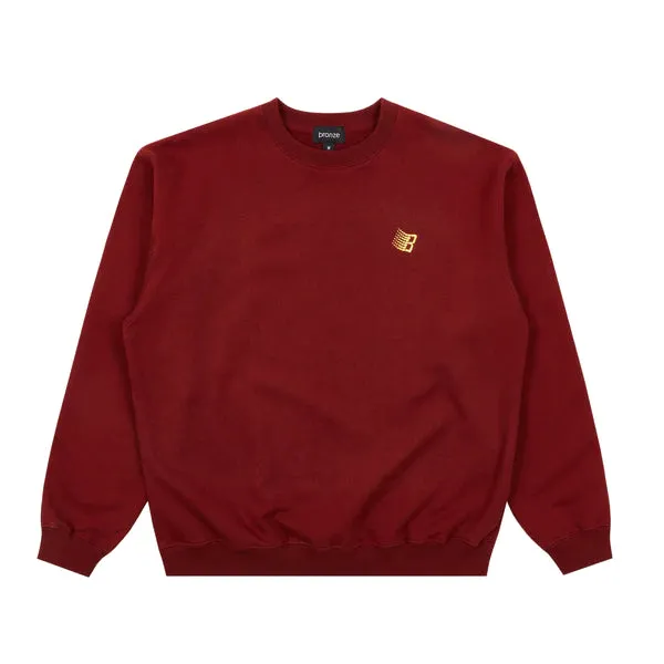 BRONZE LOGO CREWNECK BURGUNDY