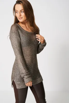 Bronze Metallic Knit Jumper