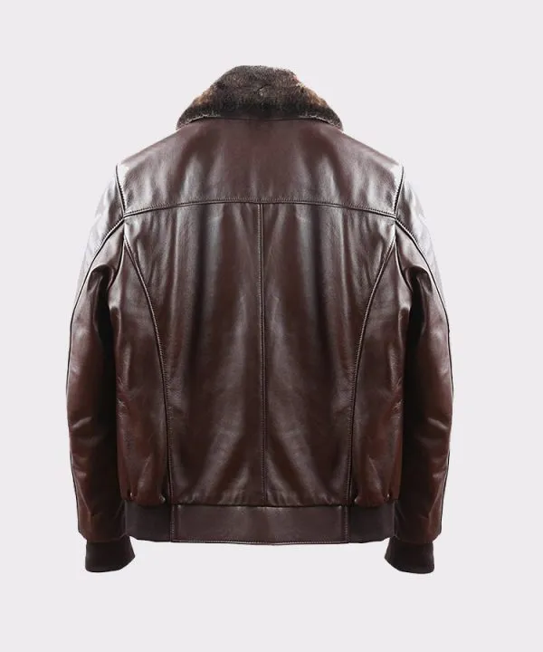 Brown Lambskin Aviator Flight Pilot Jacket