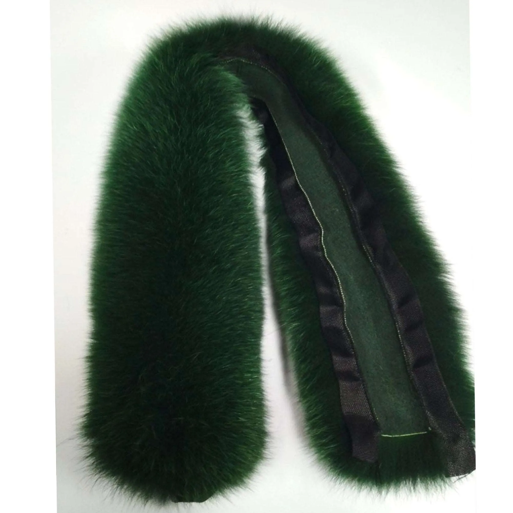 BY ORDER (not Tail) XL Extra Large Real Fox Fur Trim Hood, Green Fur collar trim, Fox Fur Collar, Fur Scarf, Fur Ruff, Fox Fur Hood, Jacket