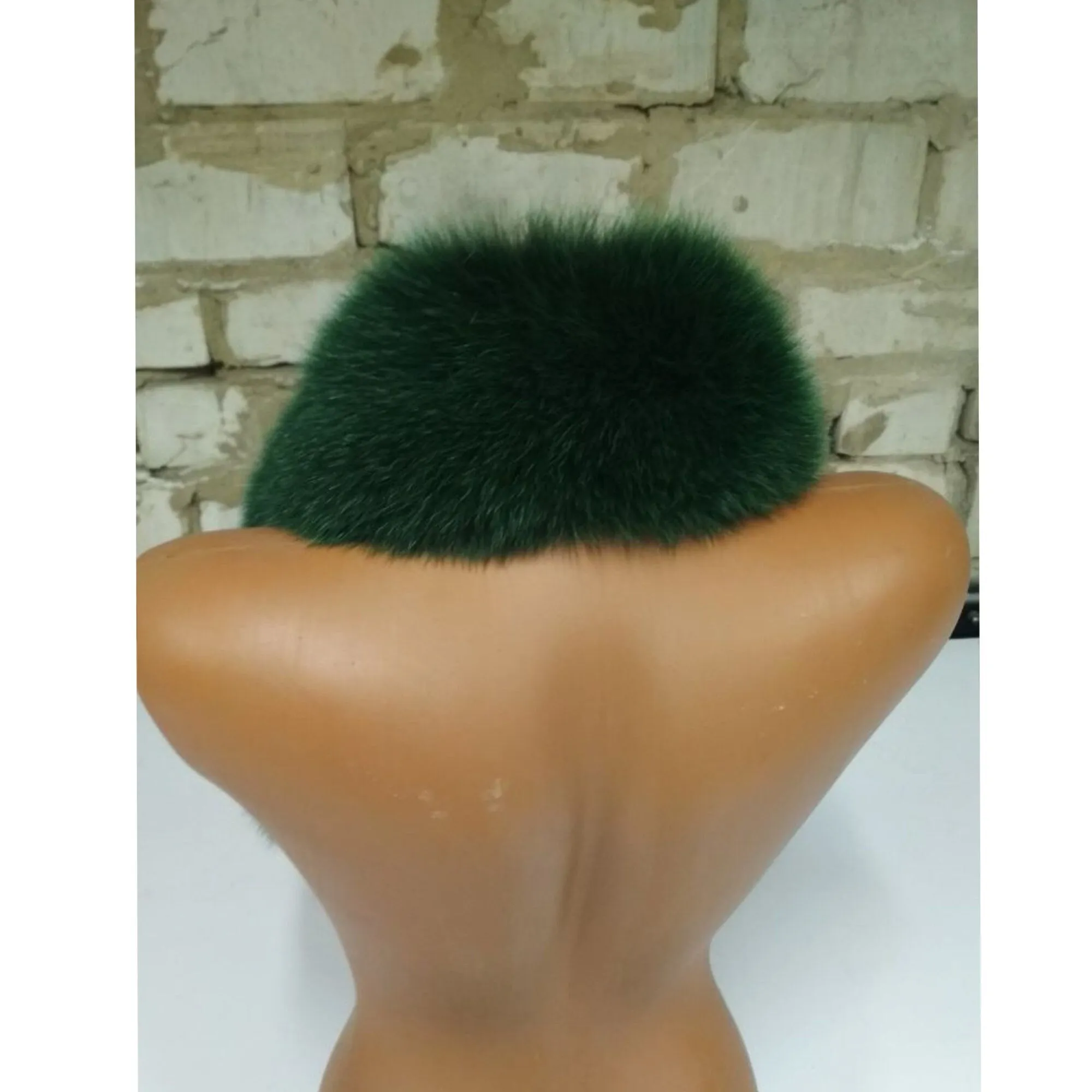 BY ORDER (not Tail) XL Extra Large Real Fox Fur Trim Hood, Green Fur collar trim, Fox Fur Collar, Fur Scarf, Fur Ruff, Fox Fur Hood, Jacket