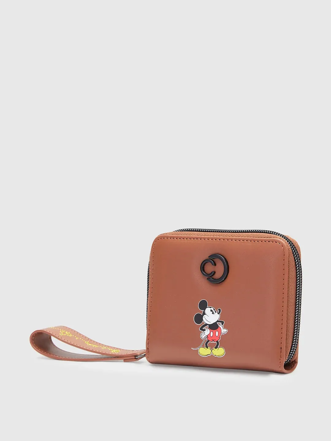 Caprese Disney Inspired Printed Mickey Mouse Collection Small Wallet Tan