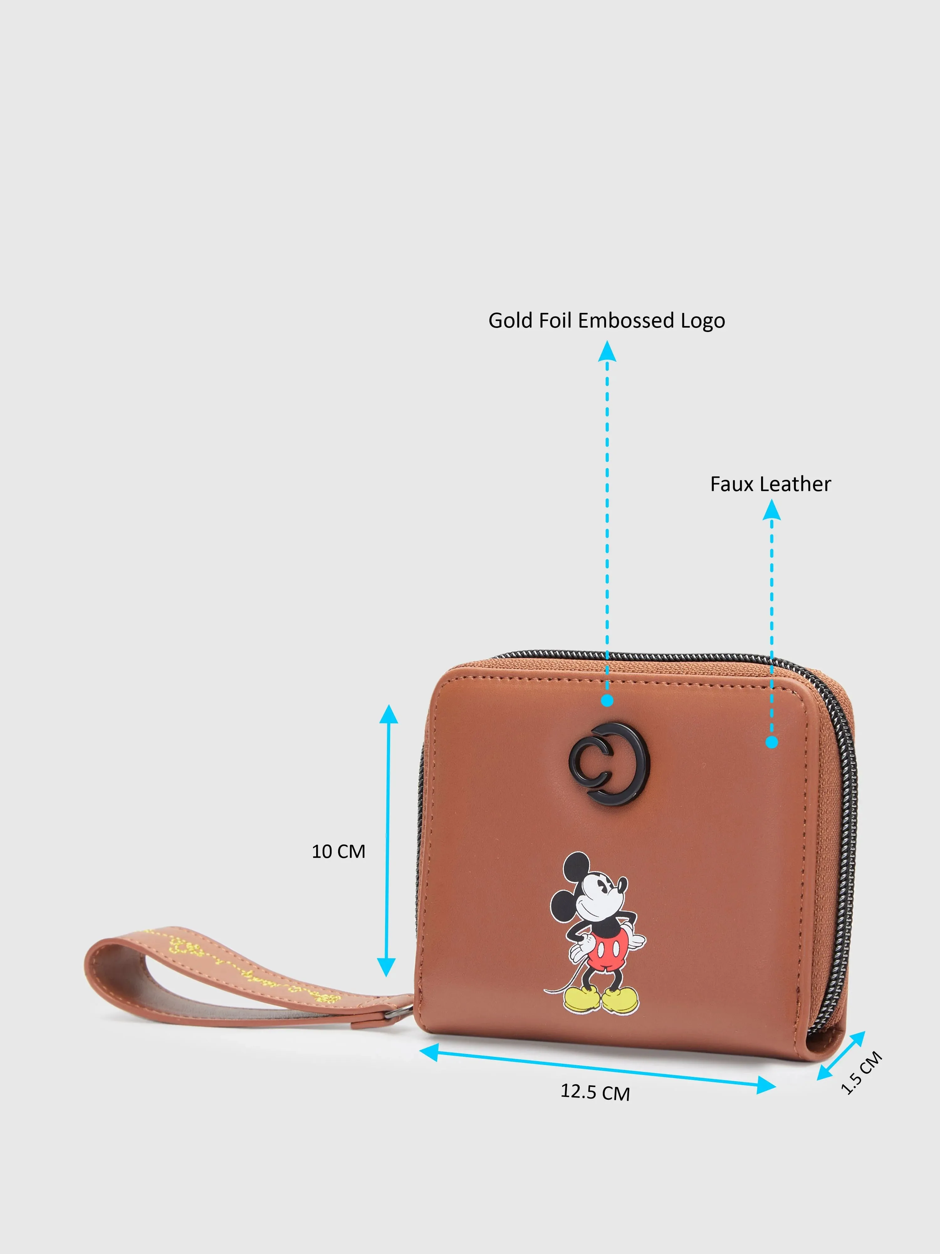 Caprese Disney Inspired Printed Mickey Mouse Collection Small Wallet Tan