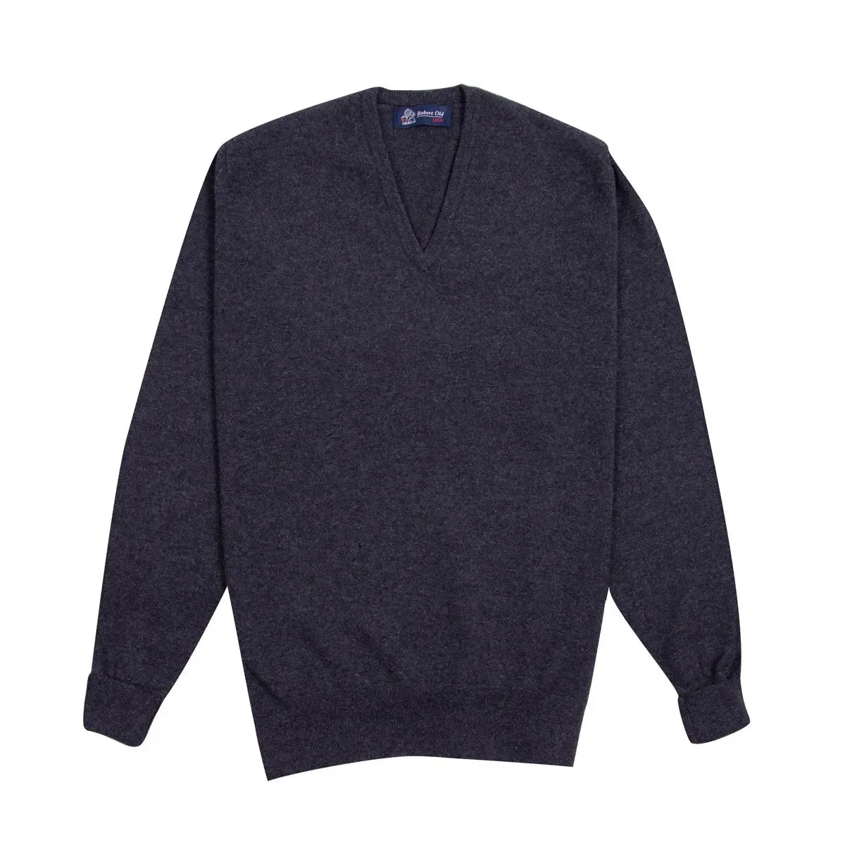 Charcoal Chatsworth 2ply V-Neck Cashmere Sweater