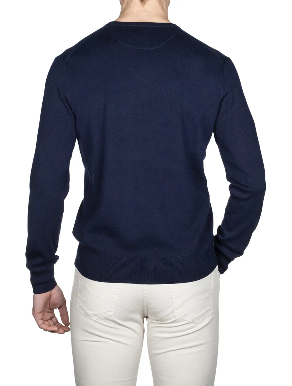 Cotton Crewneck Jumper Cruise Navy