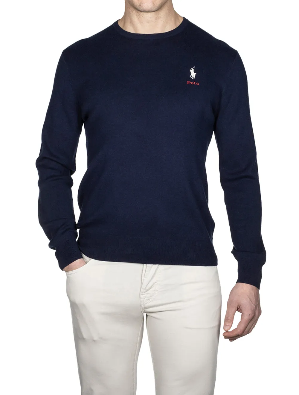 Cotton Crewneck Jumper Cruise Navy