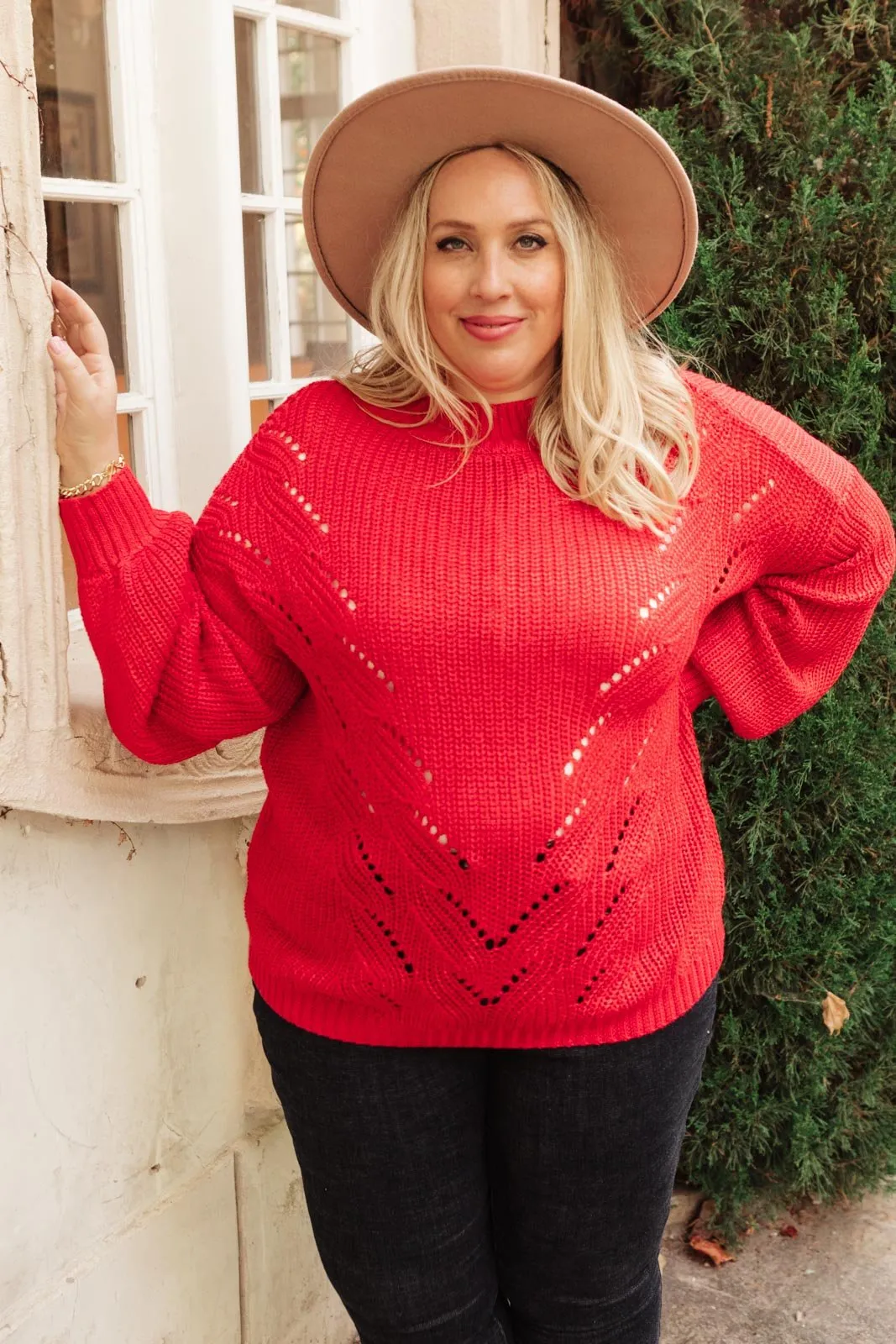 Cozy Casual Sweater in Lipstick