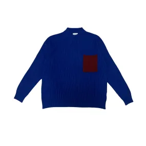 Crew Neck Pocket - Bluette/Plum