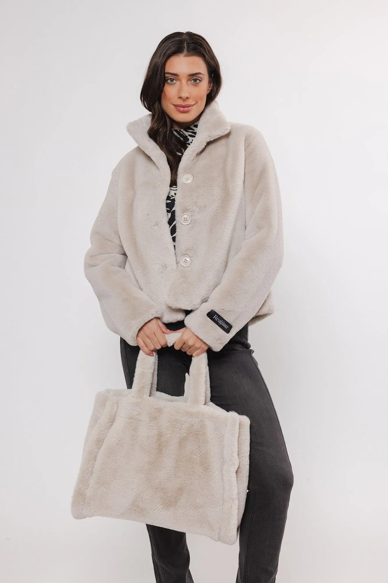 Daan Birch Faux Fur Shopper Bag