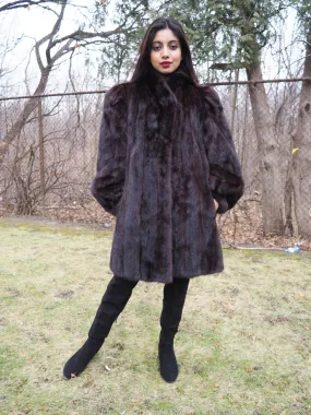 Dark Ranch Female Black Mink Fur Jacket Coat M