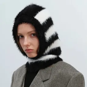 Design Balaclava Autumn Winter Personality Two Color Striped Hat