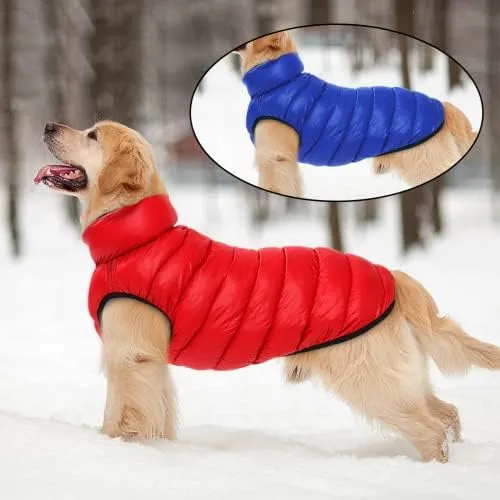 Dog Puffer Jacket Waterproof 3-Layered Dog Winter Coat