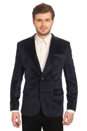 Dust Free Cotton Velvet Blue Blazer