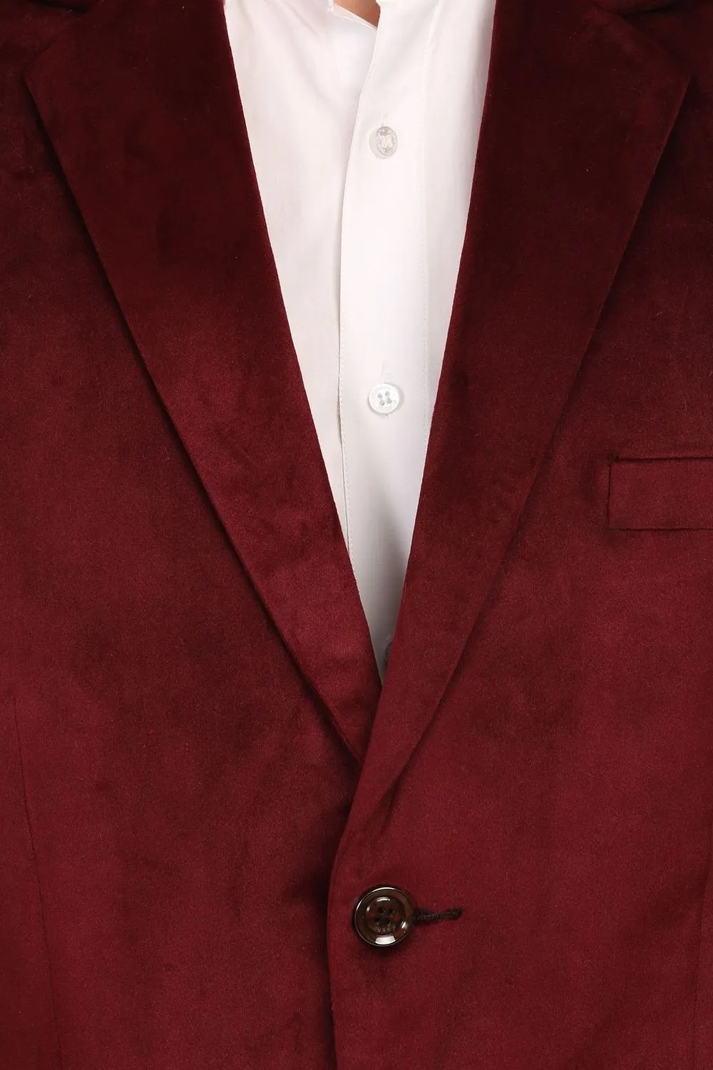 Dust Free Cotton Velvet Red Blazer