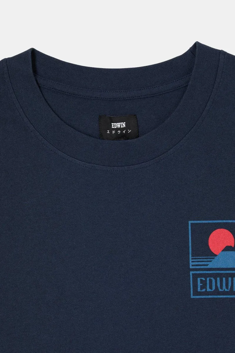 Edwin Sunset On Mount Fuji T-Shirt (Navy Blazer)