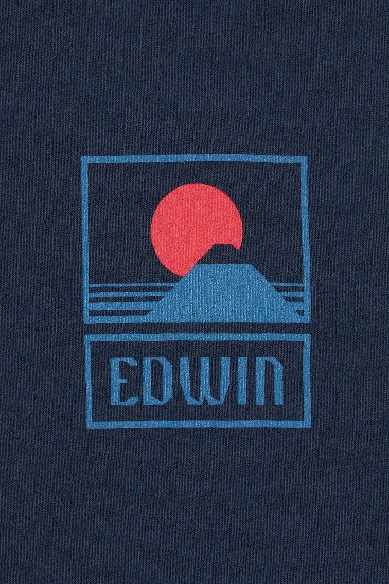 Edwin Sunset On Mount Fuji T-Shirt (Navy Blazer)