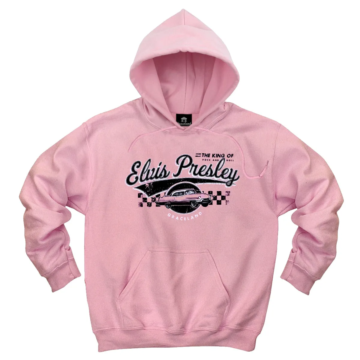 Elvis Presley Pink Classic Car Pullover Hoodie