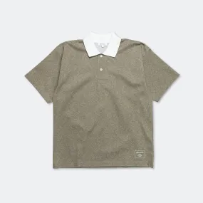 Espen Loose Printed SS Polo - Sediment Green