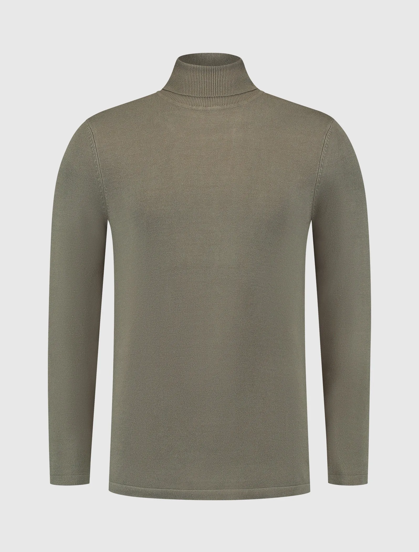 Essential Knitwear Turtleneck Sweater | Army Green