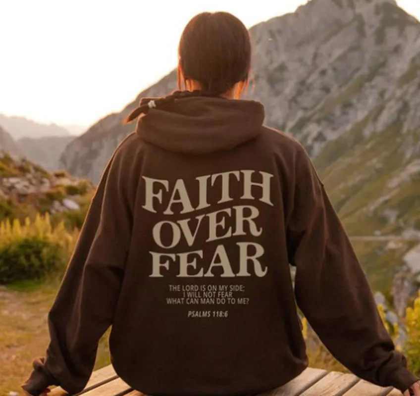 Faith over Fear Sweatshirt,Christian Shirt,Bible Verse Hoodie