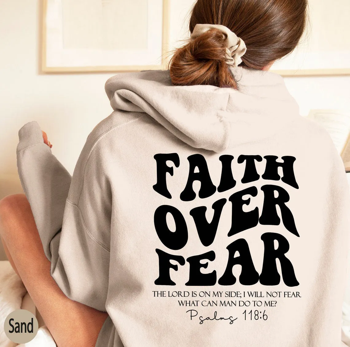 Faith over Fear Sweatshirt,Christian Shirt,Bible Verse Hoodie