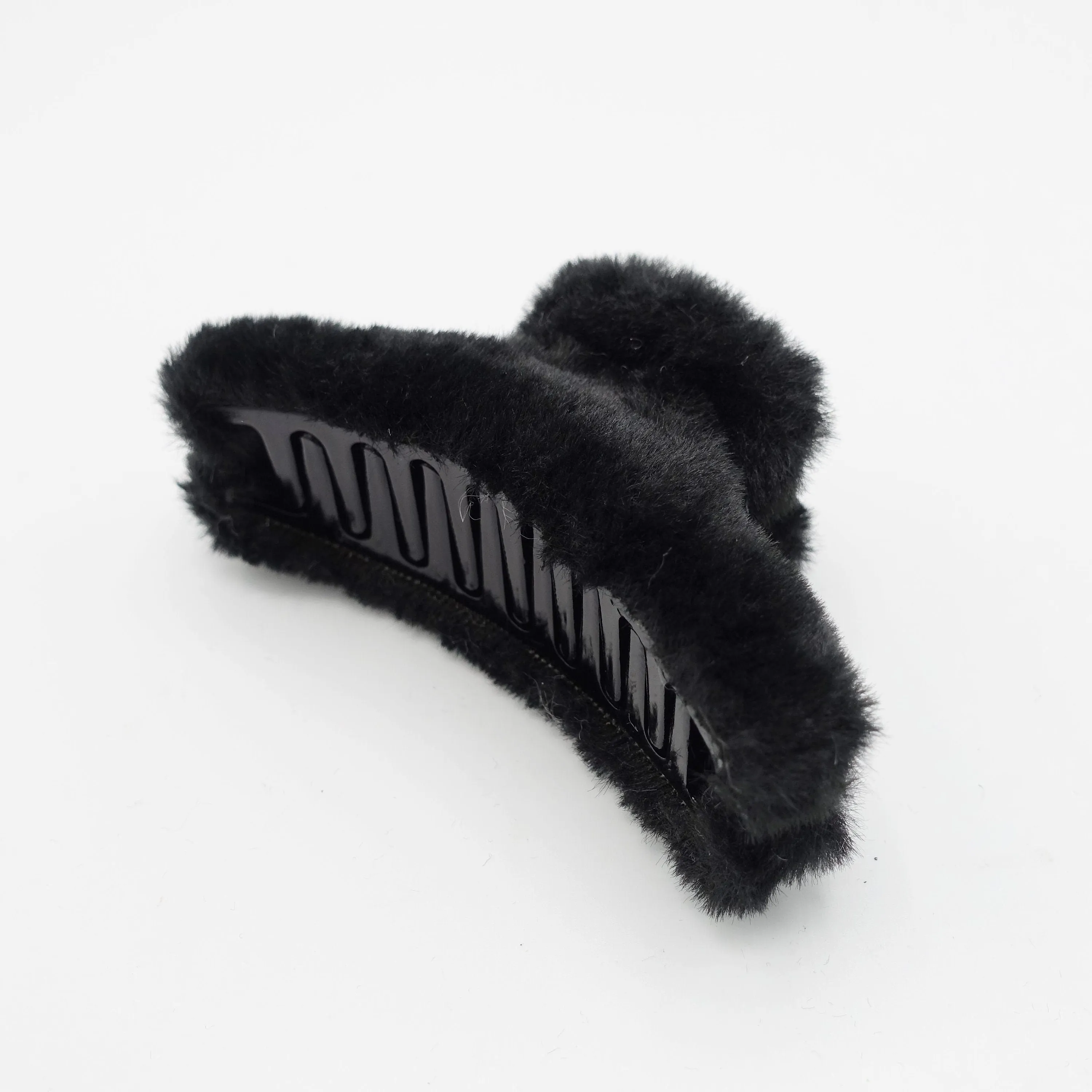 faux fur decorated hair claw Fall Winter clamp women hair accessory