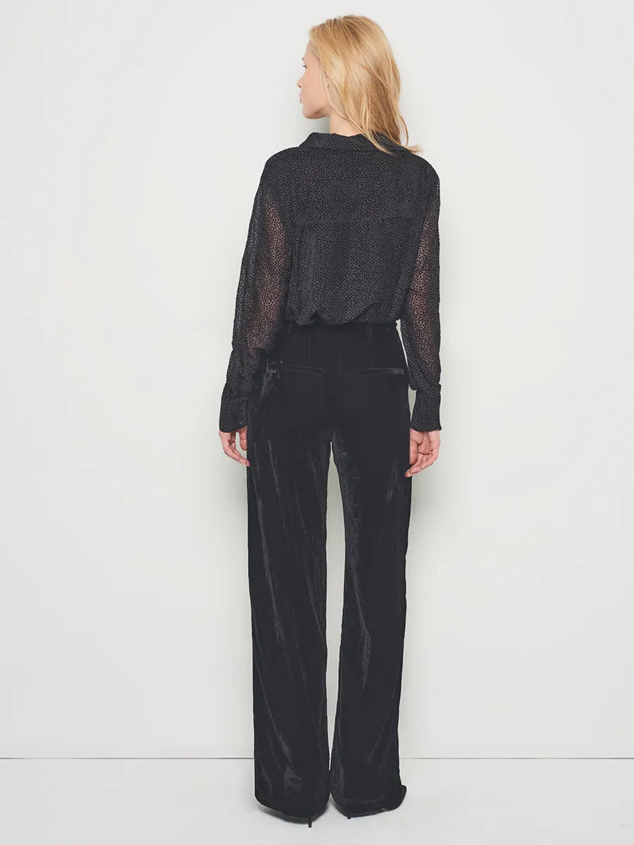 FIONA VELVET STRAIGHT LEG TROUSER