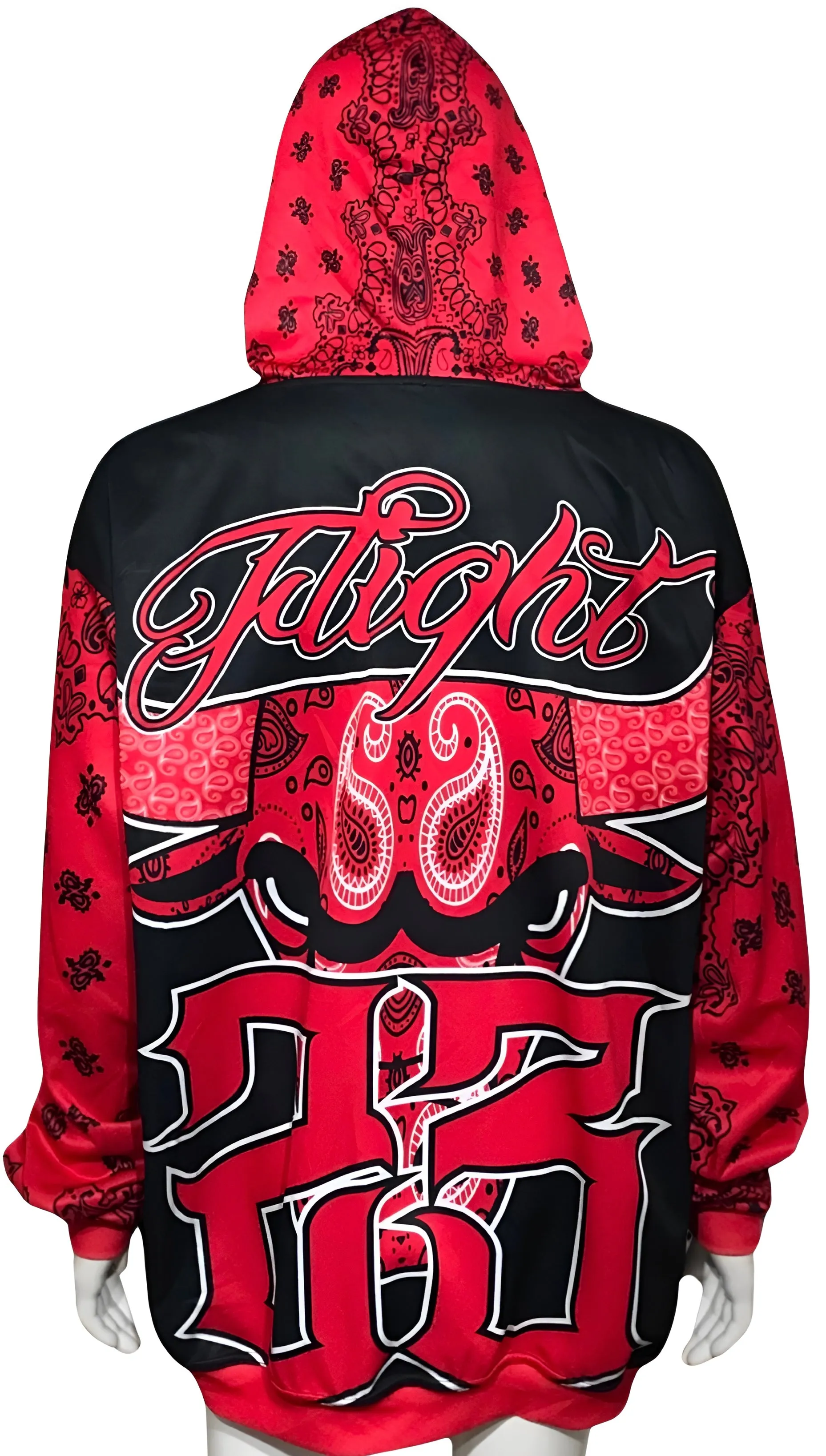 ^FLIGHT 23^ ~RED BANDANA~ PULLOVER HOODIES (FLEECE LINED)