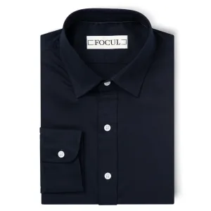 Focul - Dark Navy Dot Shirt With Button Detail